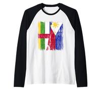 Mezza bandiera della Repubblica Centrafricana Filippine Maglia con Maniche Raglan