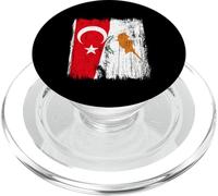 Mezza bandiera della Repubblica Turca di Cipro del Nord PopSockets PopGrip per MagSafe