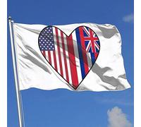 Mezza bandiera dello stato delle Hawaii Mezza bandiera USA Cuore d'amore Deterrente Patrol Flag 3X 5Ft Banner con occhielli Decorazioni per interni all'aperto