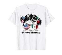 Mezza bandiera messicana e americana Messico America USA bambini ragazze Maglietta