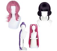 Mezza Bianca Mezza Viola Pre-stile Intrecciata Coda Di Cavallo Parrucca Da Coda Di Cavallo, Ispirato Anime Halloween Party Capelli Per Donne E Ragazze A