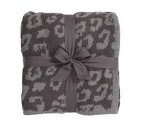 Mezza coperta di velluto in lana Coperta per bambini lavorata a maglia con stampa leopardata Coperta lavorata a maglia foderata in pile Cope