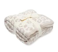 Mezza coperta di velluto in lana Coperta per bambini lavorata a maglia con stampa leopardata Coperta lavorata a maglia foderata in pile Cope