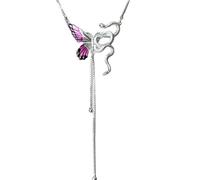 Mezza Farfalla Mezza Farfalla Snake Tassel Catenina Asimmetrica Snake Ciondolo a Farfalla Regolabile Argento a Forma di Y Collana in Stile Boemo Benedizioni per Gioielli Regali