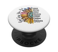 Mezza fioritura del girasole del leopardo dei fiori PopSockets PopGrip Adesivo