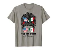 Mezza messicana e americana Messico America Usa Bandiera Ragazza Donne Maglietta