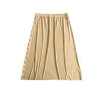 Mezza sottoveste da donna Take Skirt Cotton Solid Color For Women Ice Silk Underskirt Safety Slips Half Long Petticoat(Nude 60cm,L)