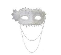 Mezza traspirante con perle finte e cristalli, perfetta per costumi e giochi di ruolo in maschera con fiori laterali