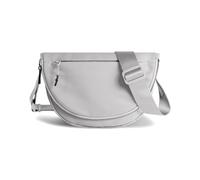 Mezzaluna Borsa per donne e uomini, alla moda, media, in nylon, pieghevole, a forma di luna crescente, borsa a tracolla singola con tracolla regolabile, Grigio chiaro, 6 inches wide, 5 inches tall