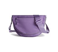 Mezzaluna Borsa per donne e uomini, alla moda, media, in nylon, pieghevole, a forma di luna crescente, borsa a tracolla singola con tracolla regolabile, Viola scuro, Moda e tempo libero