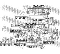 Mezzaluna, Corpo assiale 0132-007 FEBEST per TOYOTA TUNDRA Pick-up