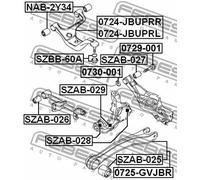 Mezzaluna, Corpo assiale 0730-001 FEBEST per SUZUKI LIANA Hatchback