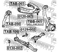Mezzaluna, Corpo assiale Assale anteriore 0130-002 FEBEST per TOYOTA LEXUS