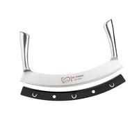 Mezzaluna Cucina Tagliapizza XL 35,5 cm Acciaio Inox - Doppio Manico