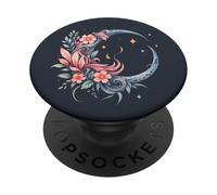 Mezzaluna Fiore Celestiale, Luna Fiori Astrologia PopSockets PopGrip Adesivo