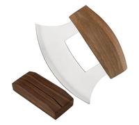 Mezzaluna-Schneider, Alaska-Pizzaschneider | Coltello Bianco Con Lama In Acciaio Inossidabile, Ciclista Ergonomico Manico-ulu, Taglierina Da Cucina Professionale Per Erbe, Insalata, Coltello A Mezzalu