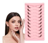 Mezze Ciglia Finte, 10 Paia Cat Eye Half Lashes 3D Cancella Banda Trasparente Natural Fake Lashes occhio, Naturali Half Lashes Cateye Corner Eyelashes