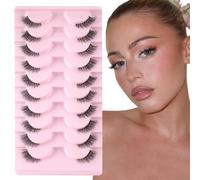 Mezze Ciglia Finte 10 Paia Half Lashes Cat Eye 3D Cancella Banda Trasparente Cig
