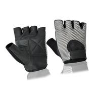 Mezze Dita Guanti Da Ciclismo Biciclette Vera Pelle Tela Sollevamento Pesi