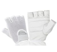 Mezze Dita Guanti Da Ciclismo Biciclette Vera Pelle Tela Sollevamento Pesi