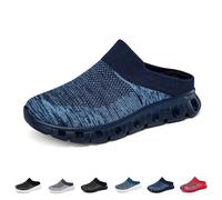 Mezze pantofole estive da uomo in tessuto traspirante casual, scarpe da passeggio slip-on leggere scarpe da ginnastica in rete, comfort traspirante supporto sandali sportivi slip on backless mule