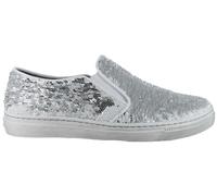 Mezze scarpe da donna Gabor in pelle bianca argento scelta slip-on