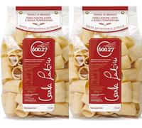 Mezzi paccheri - pasta 100% artigianale Italiana - grano duro coltivati e macinati in Italia ad essicazione lenta in bronzo - 2x500g Carla Latini