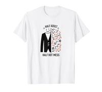Mezzo Adulto metà Caldo Pasticcio Divertente Millennial Graphic Tee Maglietta, Uomo, Bianco, L