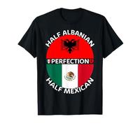 Mezzo Albanese Mezzo Messicano Albania Messico Bandiera Radici Uomini Maglietta