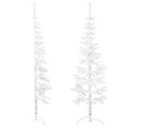 Mezzo albero di Natale artificiale con supporto bianco, 120 cm, wenjingqi-344564