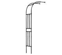 Mezzo arco da giardino resistente, traliccio in metallo per piante rampicanti, nero, 240 x 240 cm, perfetto per esterni, prato, cortile, matrimoni e feste, elegante design ad arco di rose