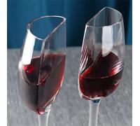 Mezzo Bicchiere Di Vino, Divertenti Bicchieri da Vino Rosso, 140ML Bicchiere da Vino Tagliati a metà, Calici Vino Rosso Personalizzati, Half Wine Glass, Ideale per Gli Amanti del Vino (2 Pezzi)