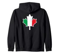 Mezzo Canadese Italiano: Canada Italia Maple Leaf Flag Mix Felpa con Cappuccio