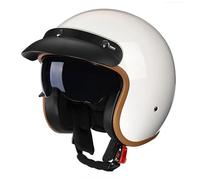 Mezzo Casco Da Motociclista Con Doppia Visiera, Mezzo Casco Da Motociclista Elettrico Retrò 3/4 Aperto, Casco Da Motociclista Omologato Ece Per La Circolazione Su Strada G,XL:59-61