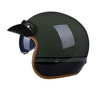 Mezzo Casco Da Motociclista Con Doppia Visiera, Mezzo Casco Da Motociclista Elettrico Retrò 3/4 Aperto, Casco Da Motociclista Omologato Ece Per La Circolazione Su Strada D,M:54-56CM