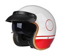 Mezzo Casco Da Motociclista Con Doppia Visiera, Mezzo Casco Da Motociclista Elettrico Retrò 3/4 Aperto, Casco Da Motociclista Omologato Ece Per La Circolazione Su Strada H,XL:59-61