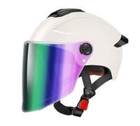 Mezzo Casco da Motociclo Retrò Casco da Baseball - ECE Certified Vintage Aperto Faccia Caschi con Visiera per Donna Uomo Cruiser Chopper Piloto,54-62cm,R3