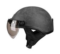 Mezzo Casco da Motociclo Retrò Portatile Jet Casco Cap ECE/DOT Omologato Vintage Jet Casco da Scooter con Visiera per Cruiser Chopper Scooter Piloto,M=57-58cm,Style1