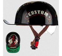 Mezzo Casco Moto Berretto Baseball Con Omologazione ECE Casco A Mezza Conchiglia Con Visiera A Scomparsa Uomini e Donne Casco Jet Stile Vintage per Scooter Ciclomotore Berretto Baseball Adulti Casco