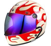 Mezzo Casco Moto Caschi Jet Retrò, DOT/ECE Omologato Mezzo Elmetto Da Moto Retrò Con Visiera Parasole, Casco Integrale Modulare Per Uomo Donna Adulto Biker Cruiser Scooter 9,M=57-58CM