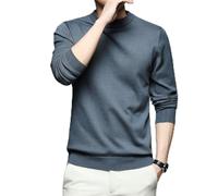 Mezzo collo alto Maglione degli uomini 5 Taglie 5 Colori Tinta unita Manica Lunga Allentato Maglione Uomo Casual Maglione Abbigliamento Uomo grigio L