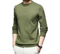 Mezzo collo alto Maglione degli uomini 5 Taglie 5 Colori Tinta unita Manica Lunga Allentato Maglione Uomo Casual Maglione Abbigliamento Uomo Verde L
