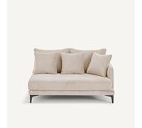 Mezzo divano a 2 posti in velluto effetto pietra, MODERNISTE Beige mezzo divano destro