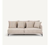 Mezzo divano a 3 posti in velluto color pietra, MODERNISTE, design di Emmanuel Gallina Beige mezzo divano destro