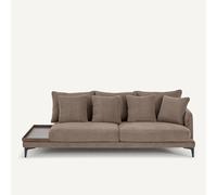 Mezzo divano con vassoio, in velluto effetto pietra, MODERNISTE Grigio mezzo divano destro