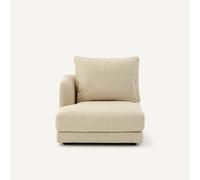 Mezzo divano destro, arrotondato, modulare in bouclé, TIBERIO Beige mezzo divano sinistro