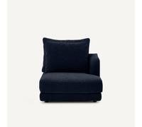 Mezzo divano destro, modulare in velluto chenille, TIBERIO Blu mezzo divano destro