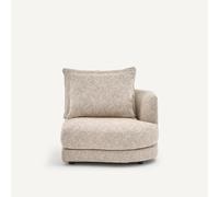 Mezzo divano dritto, arrotondato, modulare in cotone misto, TIBERIO Beige mezzo divano destro