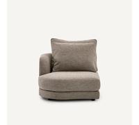 Mezzo divano sinistro, arrotondato, modulare in tessuto effetto tweed, TIBERIO Marrone mezzo divano sinistro