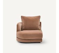 Mezzo divano sinistro, arrotondato, modulare in velluto, TIBERIO Beige mezzo divano sinistro